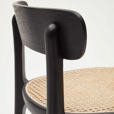 Барный стул из бука с черной отделкой шпона ясеня La Forma Romane - 