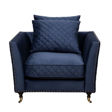 Кресло велюровое темно-синее Garda Decor Sorrento - 