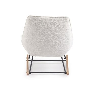 Кресло-качалка из белой ткани букле La Forma Marlina 109433 - 
