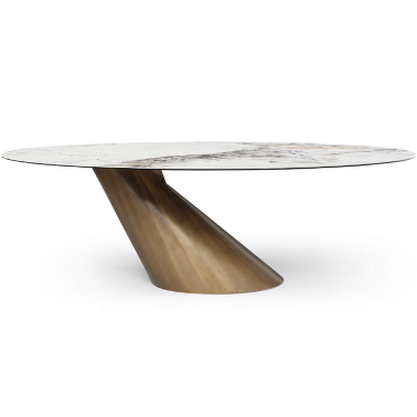 Дизайнерский обеденный стол овальный ESF DT9375FCI WHITE - 